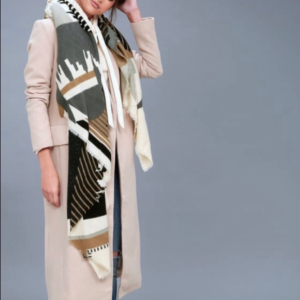 Lulus Oversized Neutral Print Scarf